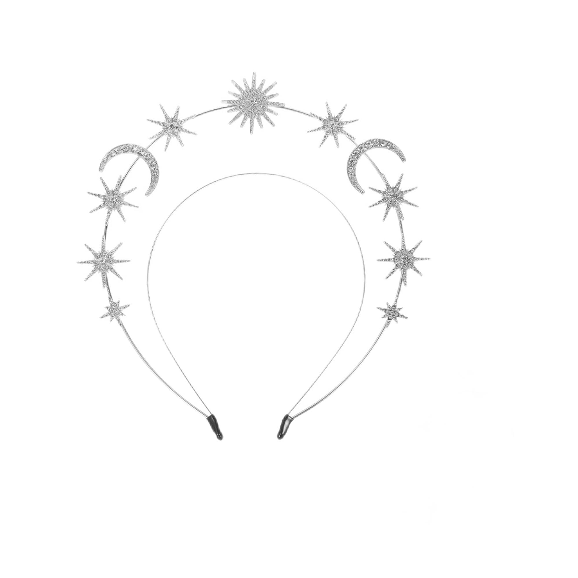 Diadema de corona con halo de estrella Tocados de Boda invitada Diadema de estrella con diamantes Festivales De Navidad Regalo Diademas Diadema para el Pelo para Fiestas, Cumpleaños, Festivales