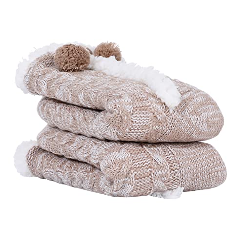 Image of Chassic Sherpa Lined Slipper Socks for Women, Non-Slip Cozy Winter House Socks, Soft Fuzzy Socks, Gifts for Women & Ladies Stocking Stuffers