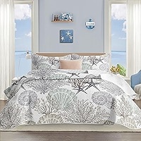 Tritard Parure De Lit Côtière 3 Pièces Pour Très Grand Lit Californien