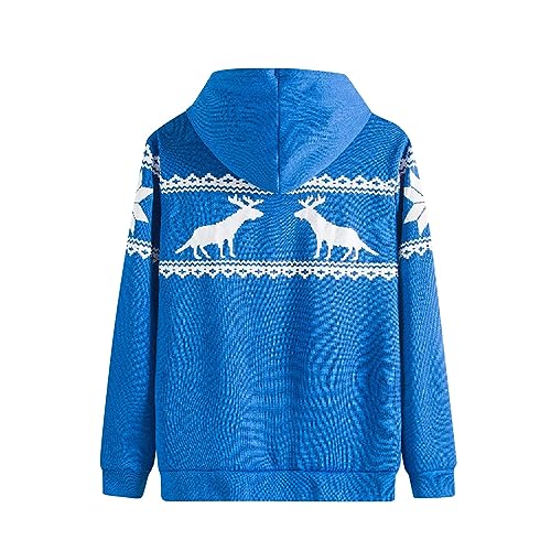 Ymosrh Men's Long Sleeve Zip Up Ugly Christmas Hoodie Xmas Cute Sweatshirts Pullover Hoodies, M-3XL2