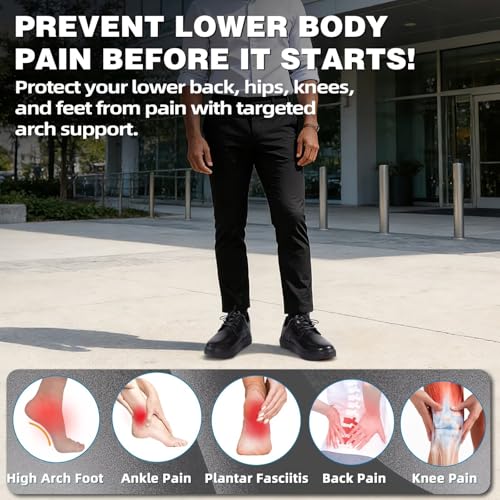 Image of OrthoComfoot Men's Orthopedic Business Leather Dress Shoes - Wide Arch Support Plantar Fasciitis Orthotics Oxford - Cap Toe Comfort Patent Tuxedo Sneakers for Foot and Heel Pain Relief