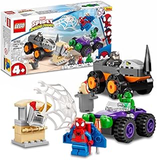 LEGO 10782 Marvel Hulk vs. Rhino Monster Truck Showdown, Toy for Boys & Girls Age 4 Plus with Spider-Man Minifigure, Spidey And His Amazing Friends Series