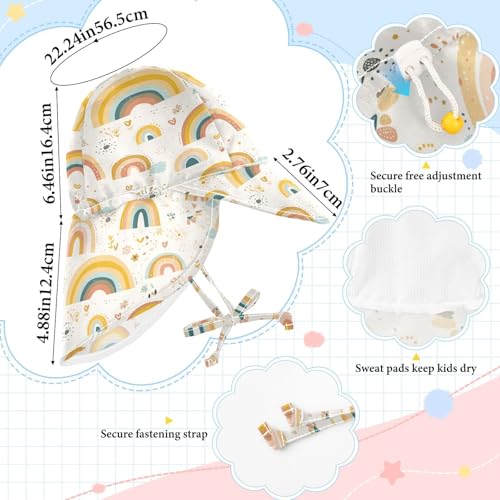 Cute Cartoon Rainbows Toddler Baby Beach Hat Boys Beach Bucket Hat Toddler Girl UV Protection Wide Brim Traveling Camping4