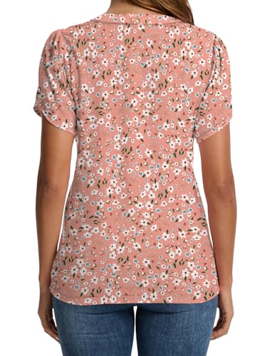 Summer Tops for Women Fashion V Neck Blouses Spring Short Sleeve Button Down Tshirts Ladies Tunics S-XXL3