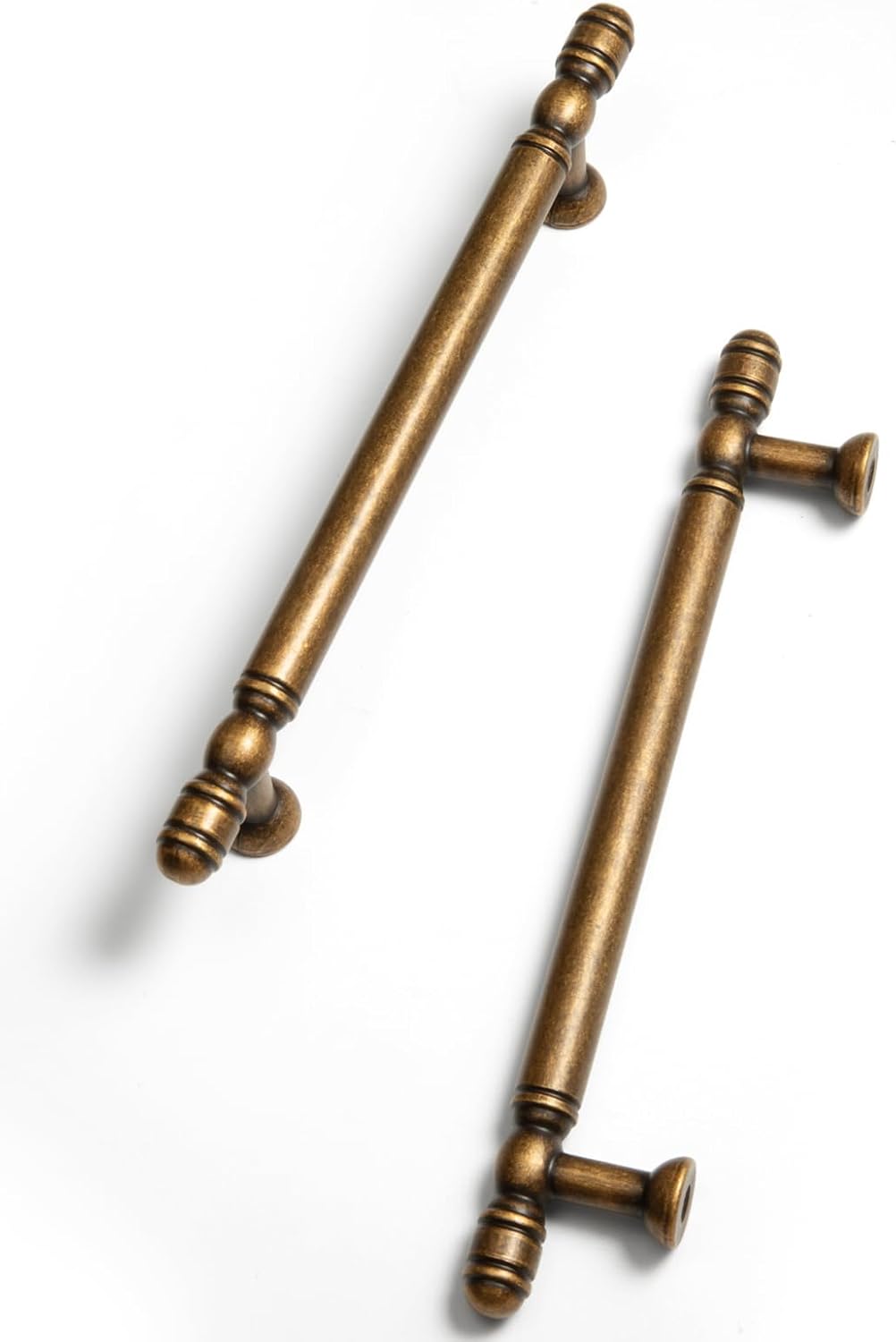 Antique Brass Cabinet Pulls - 5"(128mm) Hole Center Cabinet Hardware,Kitchen Cupboard Bathroom Dresser Pulls Classic Vintage Drawer Handles (5, Antique Brass, 5"(128mm) Hole Centers)