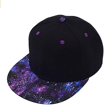 Buy Purple Galaxy Snapback Hat Unisex Trucker Hat Hip Hop Plaid