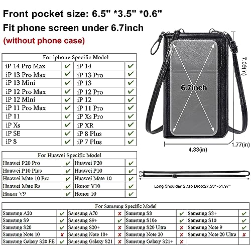 OIDERY Small Crossbody Bags for Women Cell Phone Purse Wallet PU Leather Shoulder Handbag Wallet with Credit Card Slots2
