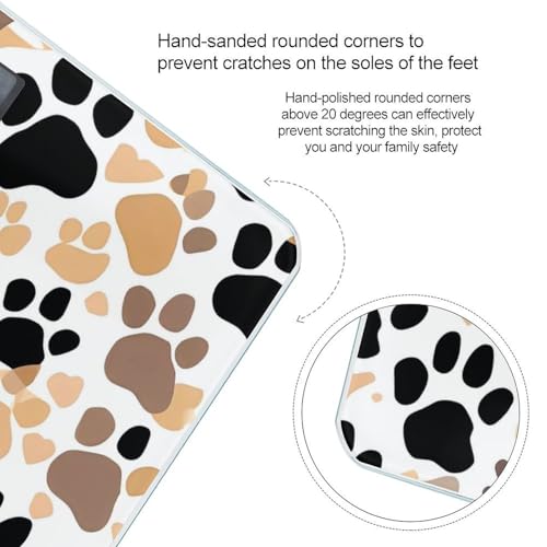 Báscula digital de vidrio templado con diseño de patas de perro miniatura 4