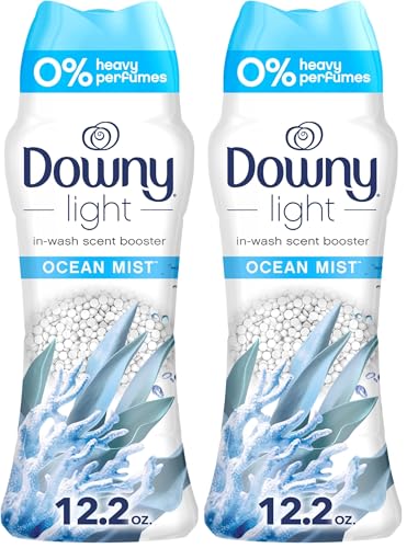 Image of Downy Light Laundry-Scent Booster Beads, Ocean Mist-scent, 12.2 OZ, In-wash fabric beads designed to be gentle with a light boost of scent, No Heavy Perfumes (Pack of 2)
