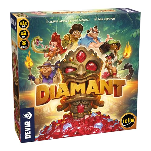 Devir - Diamant, Juego de Mesa de Aventuras y exploración, Party Game competitivo para 3 a 8 Jugadores (BGDIATR)