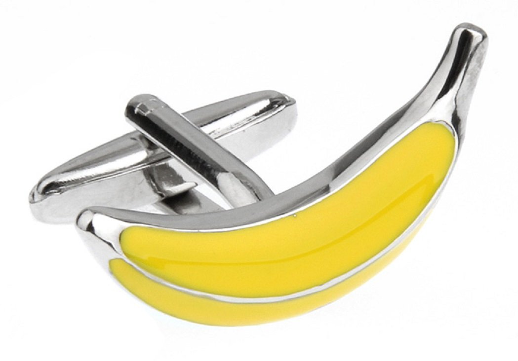 mrcuff Banana Yellow Pair Cufflinks in a Presentation Gift Box & Polishing Cloth-picture-8
