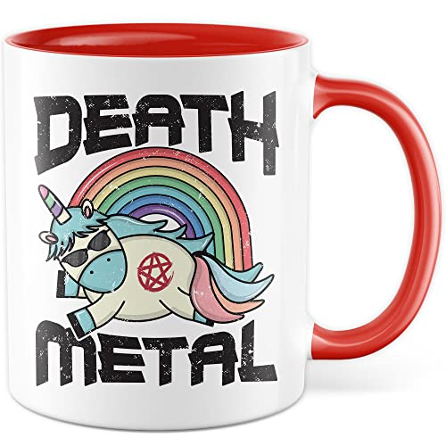 Taza de metal Death regalo unicornio taza de café taza de café