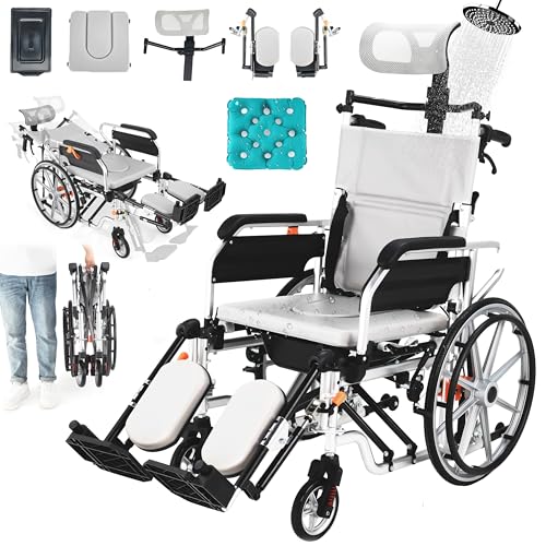 5-in-1 Foldable Reclining Wheelchair