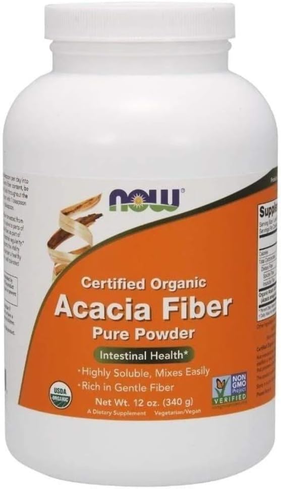 Now Foods, Certified Organic, Acacia Fiber, Powder, 12 oz (340 g)