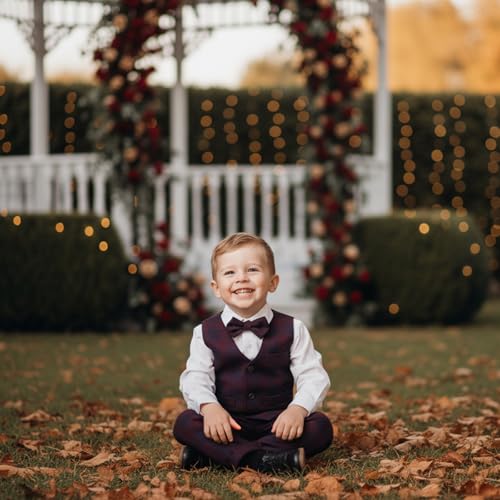 Image of Volunboy Toddler Suit Boys Formal Wedding Guest Dress Outfit | graduation dress clothes, gentleman ring bearer bowtie outfit, back-to-school pants set, birthday photoshoot dressy outfit