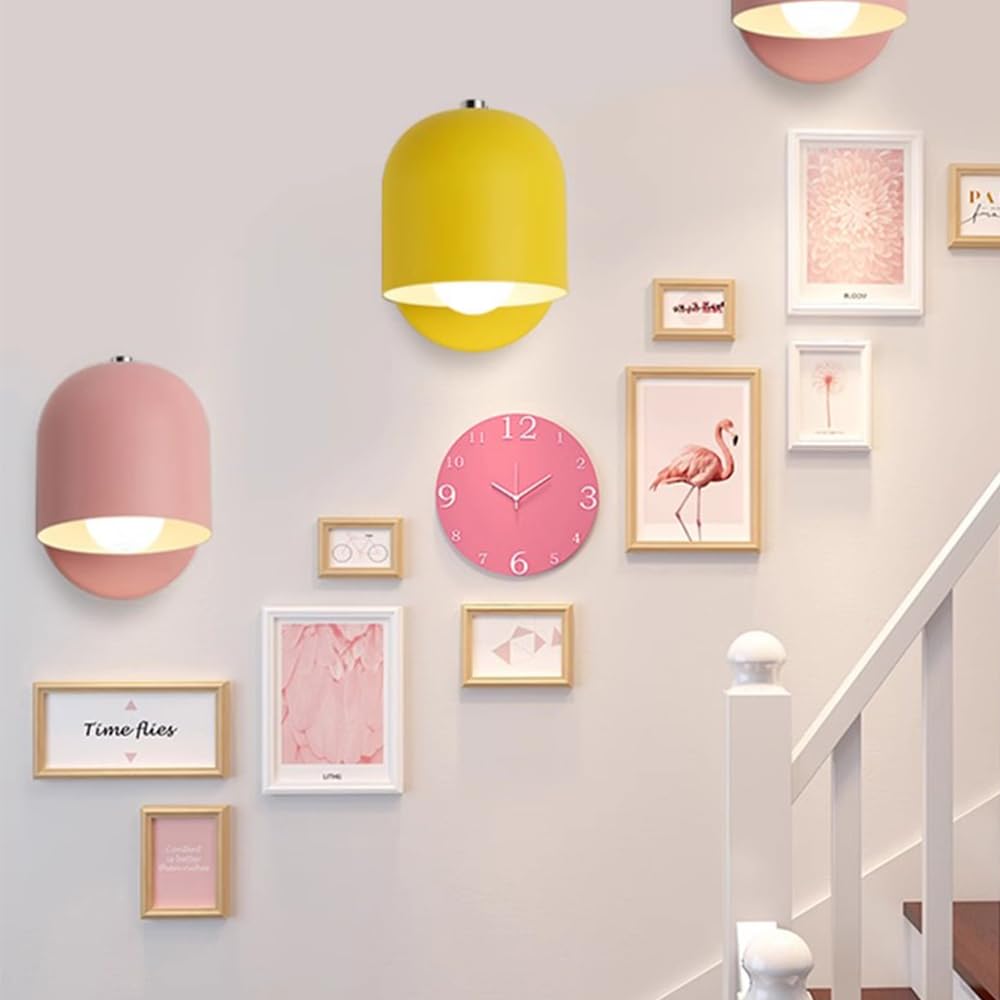 Applique murale rétro I pivotante & orientable I design industriel I vintage I spot mural I E27 Douille (sans ampoules) (Jaune)