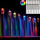 LIEFERUMFANG - 16x LED Solarleuchte inkl. Erdspieß | Lichtfarbe: mehrfarbig | 1x Bedienungsanleitung | Maße: Höhe 36,5cm x Ø 5,5 cm