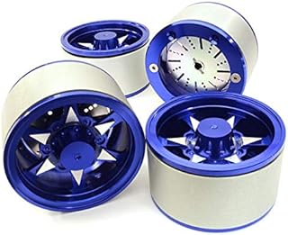 Integy RC Model C26619BLUE 2.2 Size Billet Machined Alloy 6V Spoke Wheel(4) High Mass Type for Scale Crawler