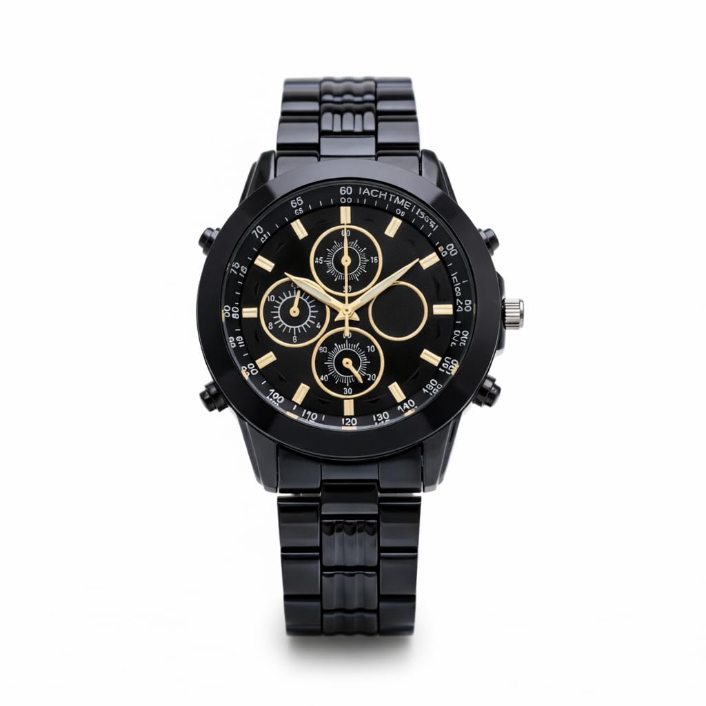 PANJATAN Store PANJATAN Chronograph Analog Watch for Men 45mm Black - Image 1