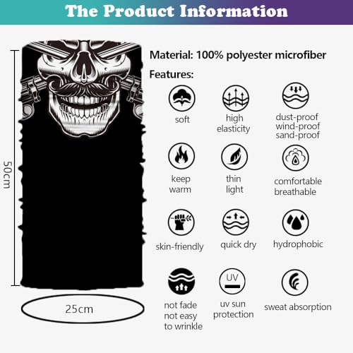 Neck Gaiter Mask,Bandana Gator Face Cover Mask Sun UV Protection,Neck Warmer Balaclava,Tube Face Scarf,Headband for Outdoor3