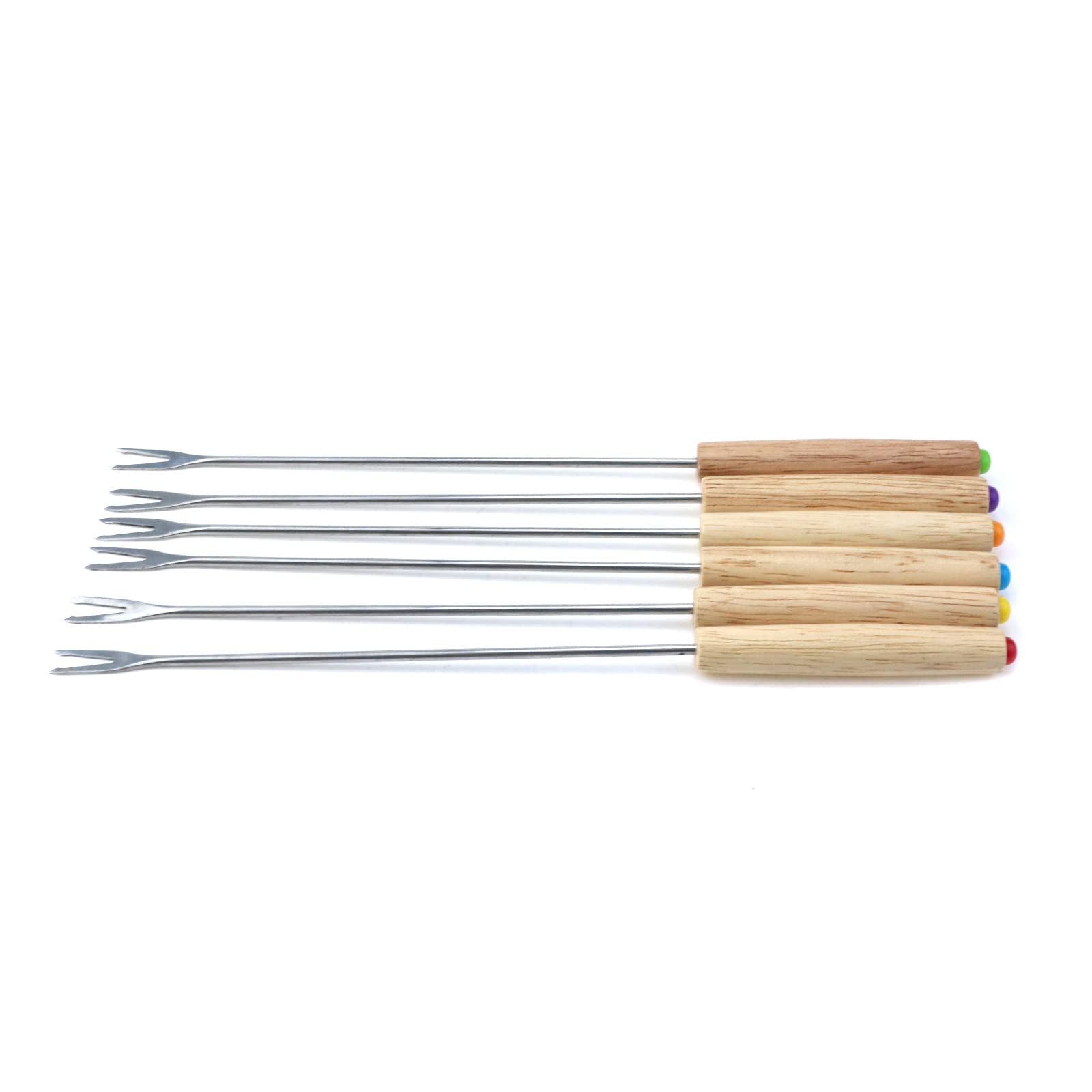 6 Fourchettes En Acier Inoxydable Pour Fondue, Barbecue, Fruits – Réutilisables, Manche Antidérapant - 6