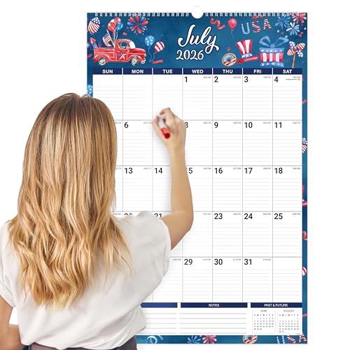 Wall Calendar 2026-2027 - 2026-2027 Large Wall Calendar, Jul. 2026 - Dec. 2027, 15.4'' x 23'', Big Calendars 2026-2027, 18-Month Paper Hanging Planner Wall with Julian Date for Office Home Planning & Organizing - 12 Different Themes