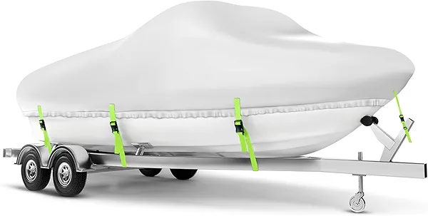 Boat Cover 20-22 ft, Waterproof 900D Heavy Duty Boat Cover, PU Marine Grade Polyester Boat Covers 20-22 ft, Fits Bass, V-Hull, Tri-Hull, Runabout, Jon, Fishing, Trailerable, Beam Width 110 inch