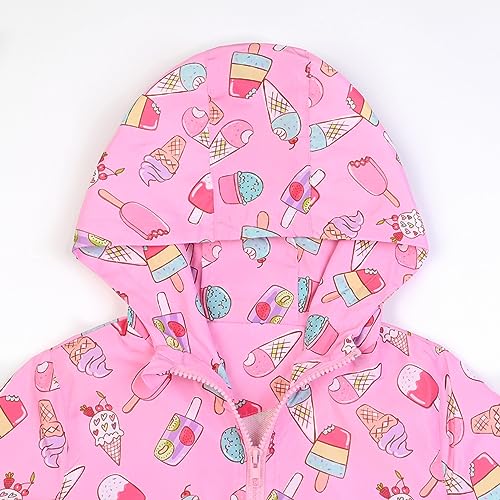 Jxstar Toddler Girls Rain Jackets Little Kids Waterproof Hoodie Raincoats Windbreakers, 12 Month-5 Years3
