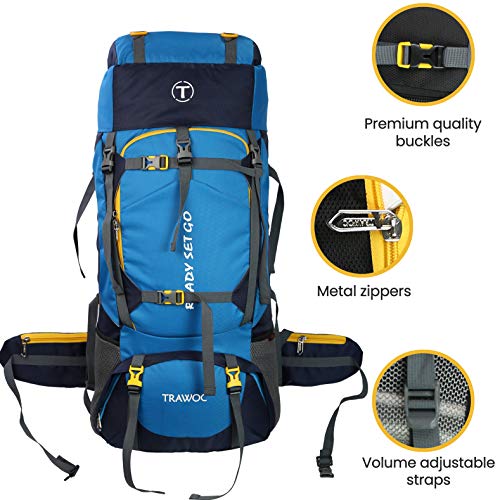 TRAWOC 60 Liter Travel Backpack Hiking Trekking Bag Camping Rucksack, 1