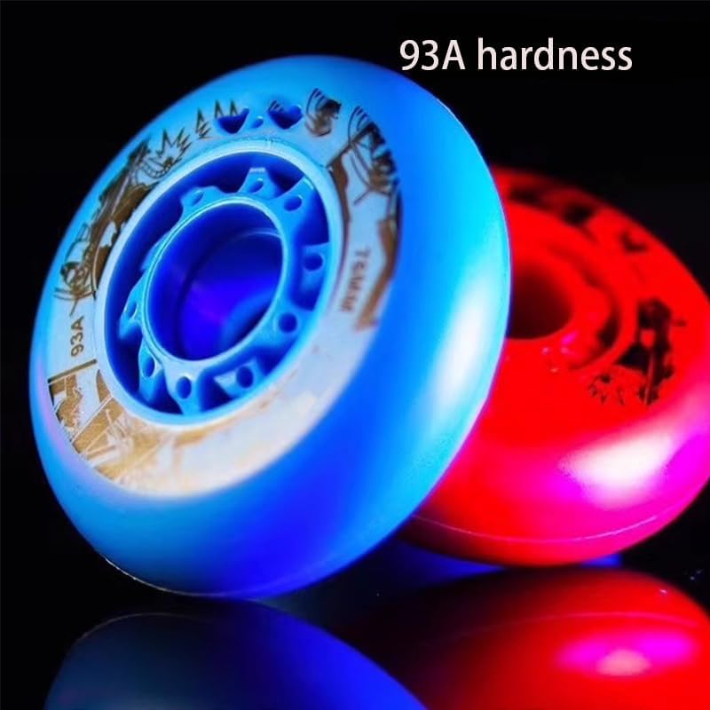 93A 8 Pcs Inline Skate Wheels 72mm 76mm 80mm Inline Skate Replacement Wheels with ABEC-9 Bearings Aggressive Roller Wheels Indoor Outdoor (Red,72mm)