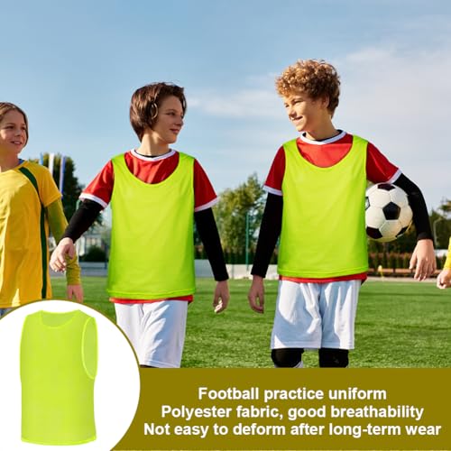 AUYAO Fussballtraining Leibchen Fubball Kind 6PC Mesh Trimmage (M, Grün) – Ansicht 5