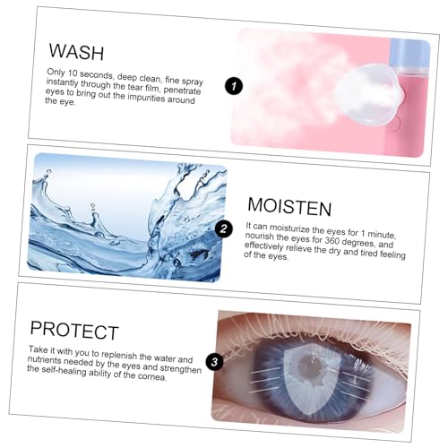 Humidificateur yeux contre la sécheresse oculaire instrument nomade avec patchs rose - 3