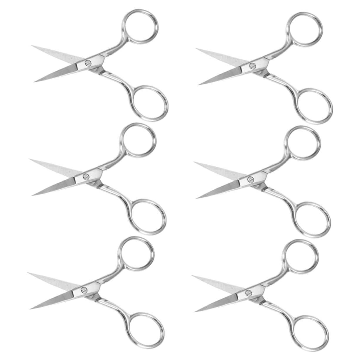 Outanaya 6 Pack Stainless Steel Scissors Eyebrow Shaper Trimmer Mini Scissors for Facial Hair Compact and Portable