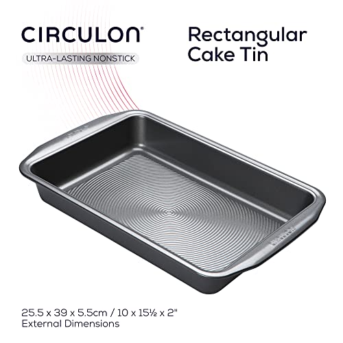 Circulon Momentum Bakeware Rectangular Cake Tin, 9" x 13", Grey