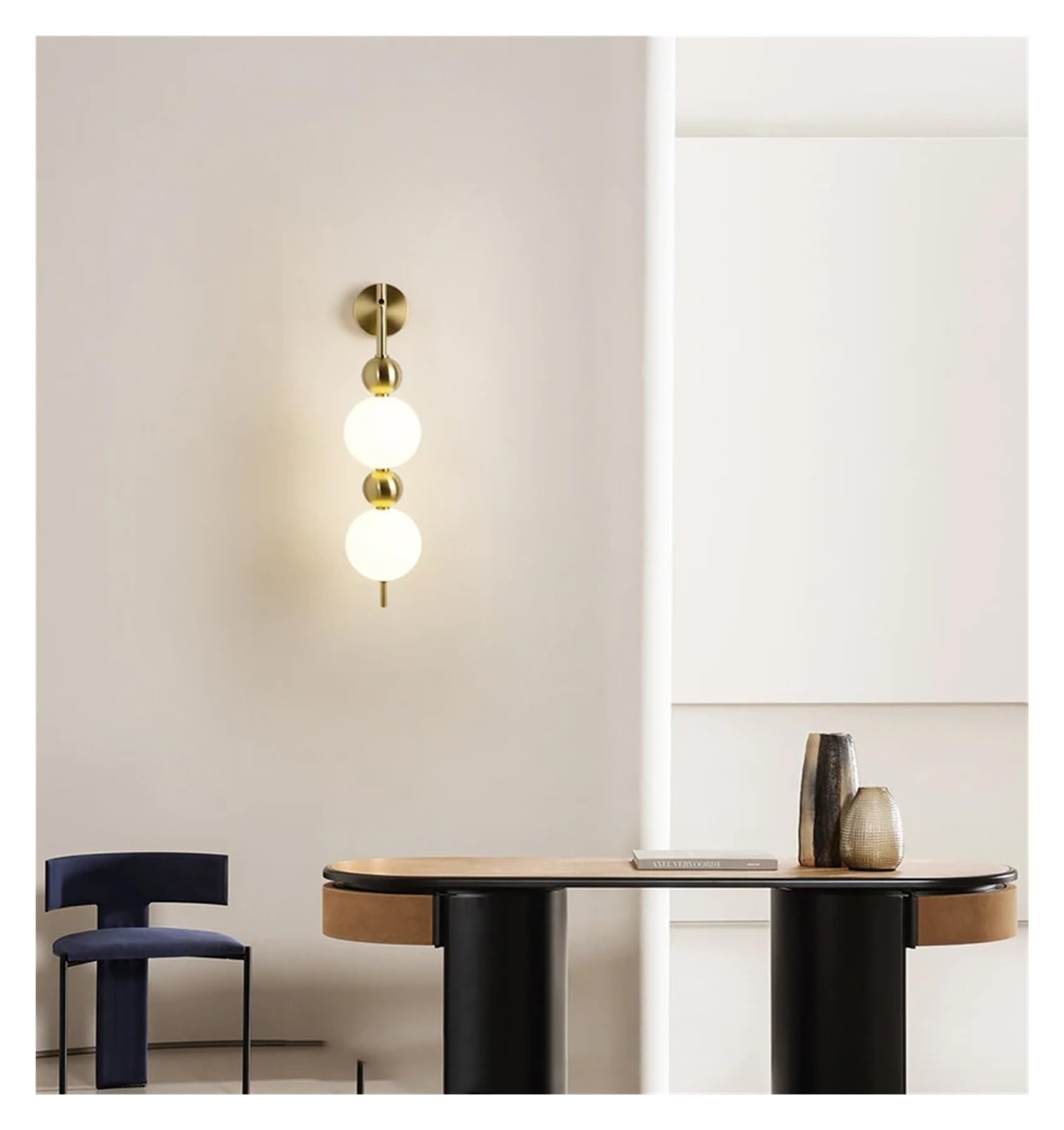 IvyLoutish Wall Lamp White Acrylic Ball Gold Metal for Bedrooom Parlor Aisle Corridor Lighting Sconce Changeable Dimming,Modern