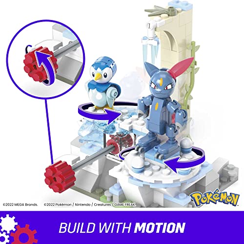 MEGA Pokémon Action Figure Building Toys, Piplup and Sneasel's Snow Day with 171 Pieces and Motion, 2 Poseable Characters - Image 3