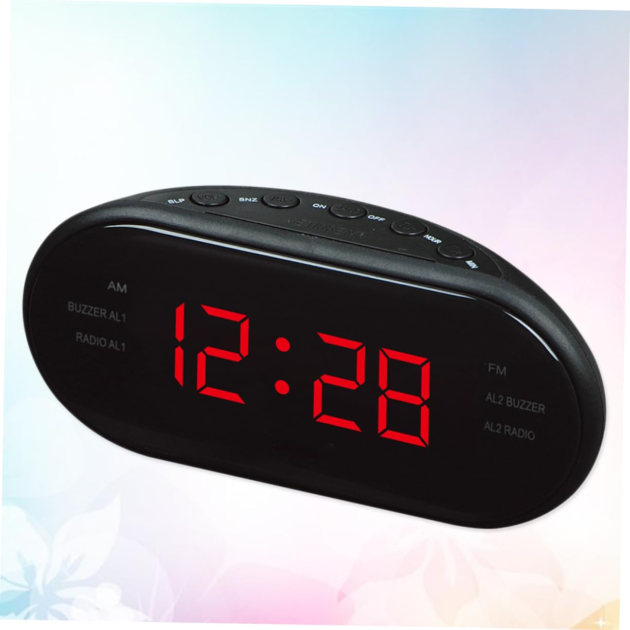 Radioreloj Despertador Digital con Radio Am Fm, Pantalla Curva Grande