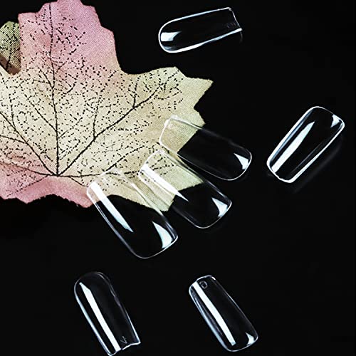 Una Gella Medium Square Gel Nail Tips, 216Pcs Clear Square Fake Nails For Full Cover Acrylic Square Nails, French False Nails For Nail Extension And Diy Nail Art, 12 Sizes False Gelly Tips, Home Diy Nail Salon #TOP4