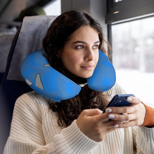 Almohada U de espuma viscoelástica para viaje miniatura 5