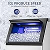Commercial Ice Maker Machine 120Lbs/24H with 35Lbs Ice Capacity, 45Pcs Clear Ice Cubes Ready in 11-20Mins, Stainless Steel Under Counter Freestanding Large Ice Machine, 2 Water Inlet Modes