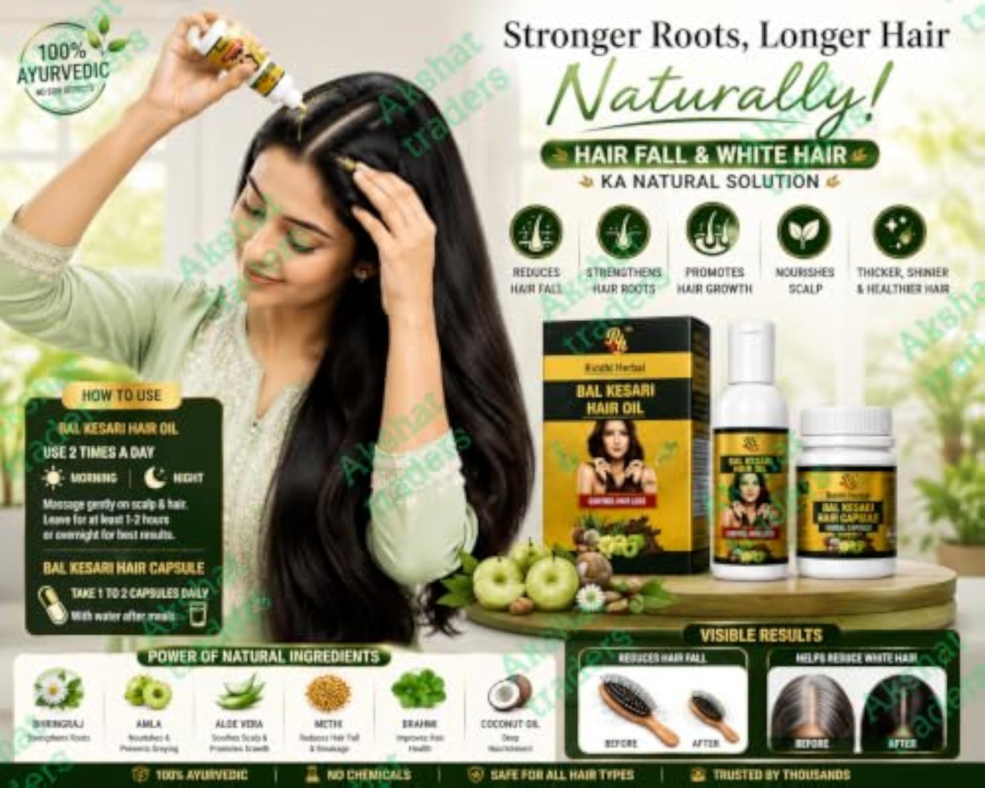Riddhi Harbals Bal Kesari Hair Oil & Capsules Combo