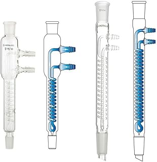 Chemglass CG-1213-07 Series CG-1213 Reflux Condenser, 24/40 Joint, Style B, 400 mm Jacket Length, 565 mm Height