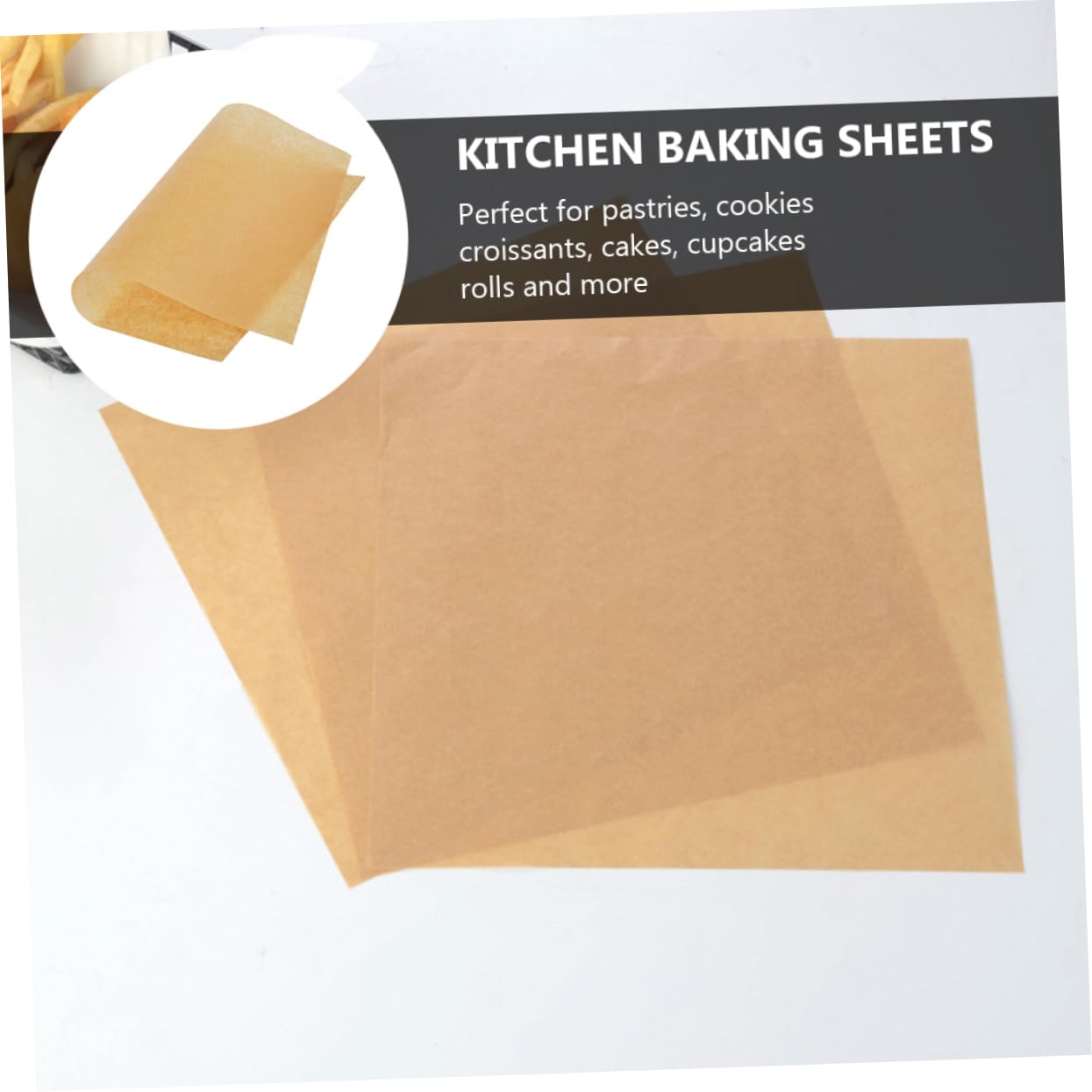 PRETYZOOM 100pièces Papier Sulfurisé Antiadhésif Feuilles Prédécoupées Pour Cuisson Four Résistant Jusqu