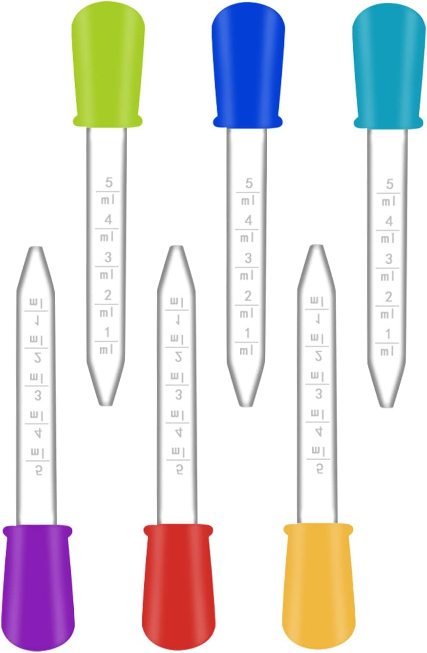 6pcs Silicone Pipettes Dropper,Plastic Pipettes Bulb Tip Eye Dropper