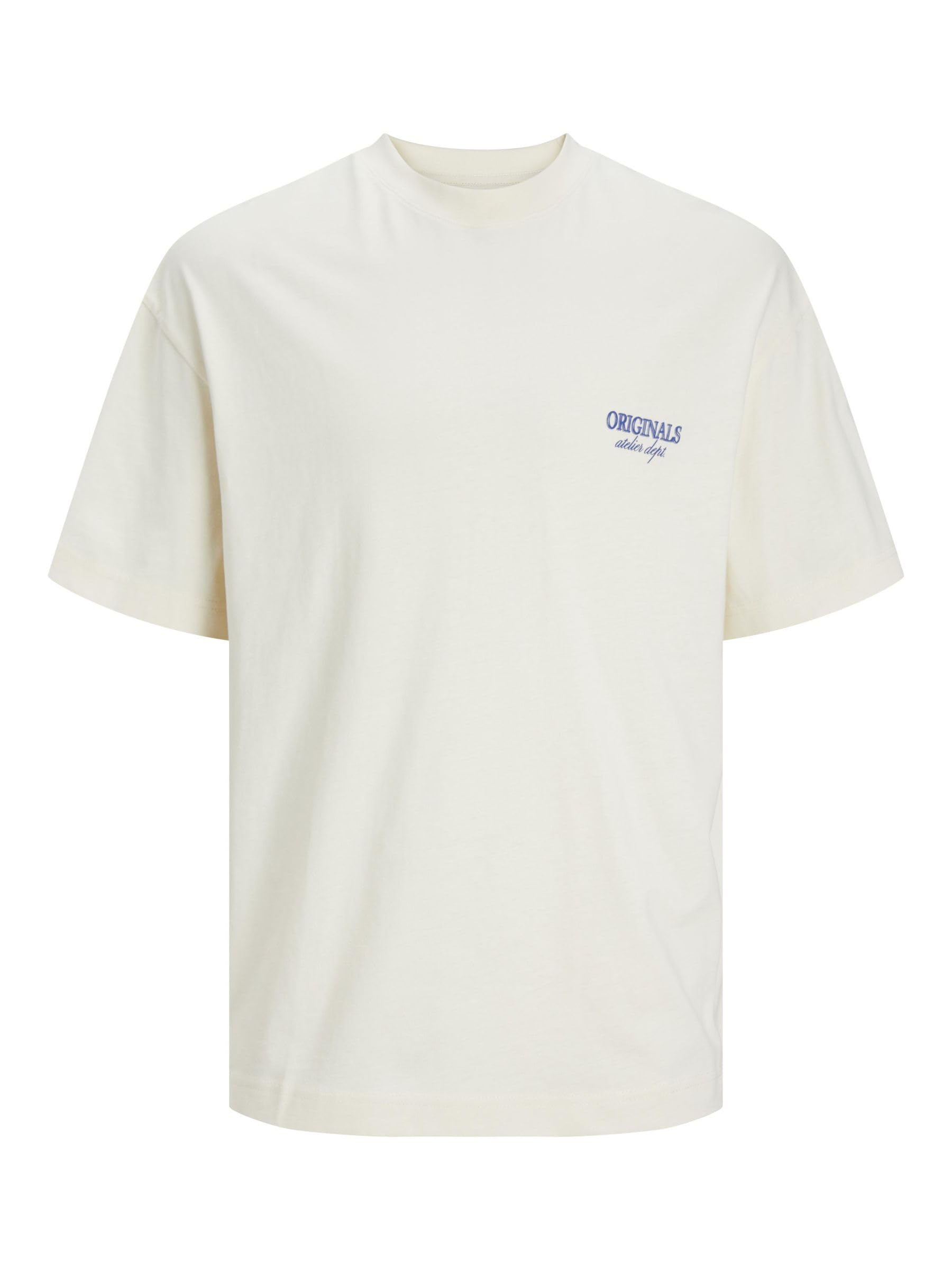 JACK & JONES Men's Jorsantorini Back Tee SS Crew Neck Sn T-Shirt, Buttercream, M