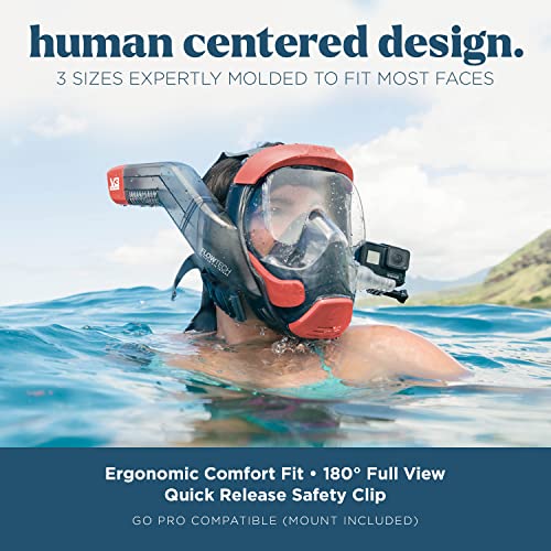 Seaview 180 V3 Full Face Snorkel Mask Adult- The V3 is The Perfect Snorkeling Gear for Adults- Snorkel Mask with 180 Panoramic Viewing and Up to 600% Easier Breathing- Patented Flowtech Air Intake
