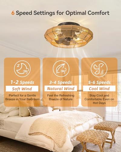50% Off addlon Boho Ceiling Fan with Light and Remote - Image 3