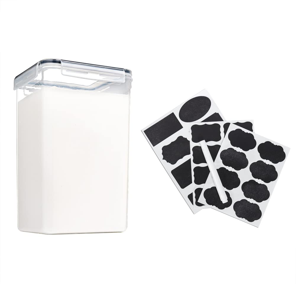 CTRLZS Flour and Sugar Container with Lids (6.5 Liters Each) - Airtight Kitchen & Pantry Bulk Food Storage Black