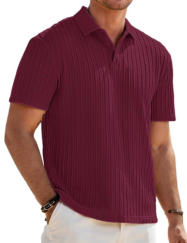 Elegancity Herren Poloshirts Kurzarm Einfarbig Strick Sommer Golf Shirt Freizeit T Shirts Regular Fit Urlaub Polohemd S-3XL