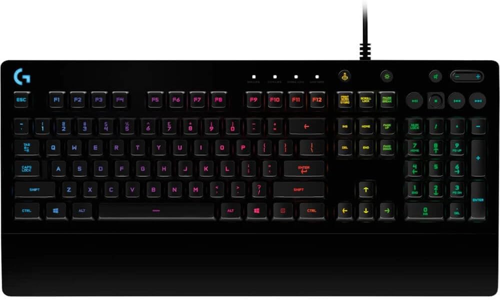 Logitech G213 Prodigy Gaming Keyboard, RGB Lightsync Backlit Keys, Spill-Resistant, Customizable Keys, Dedicated Multi-Media Keys – Black Logitech G213 Prodigy Gaming Keyboard, RGB Lightsync Backlit Keys, Spill-Resistant, Customizable Keys, Dedicated Multi-Media Keys – Black